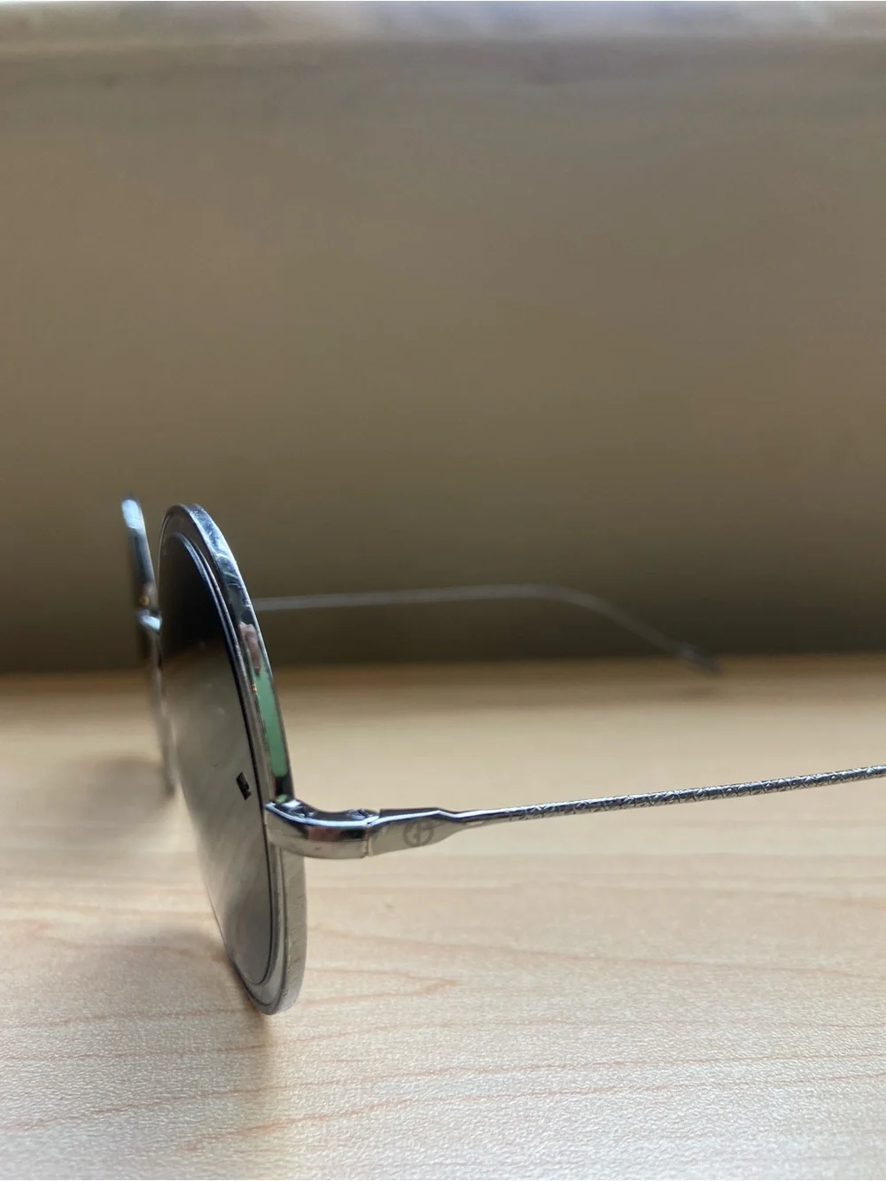 GIORGIO ARMANI Vtg Sunglasses Made In Italy Round Circle Cable Silver